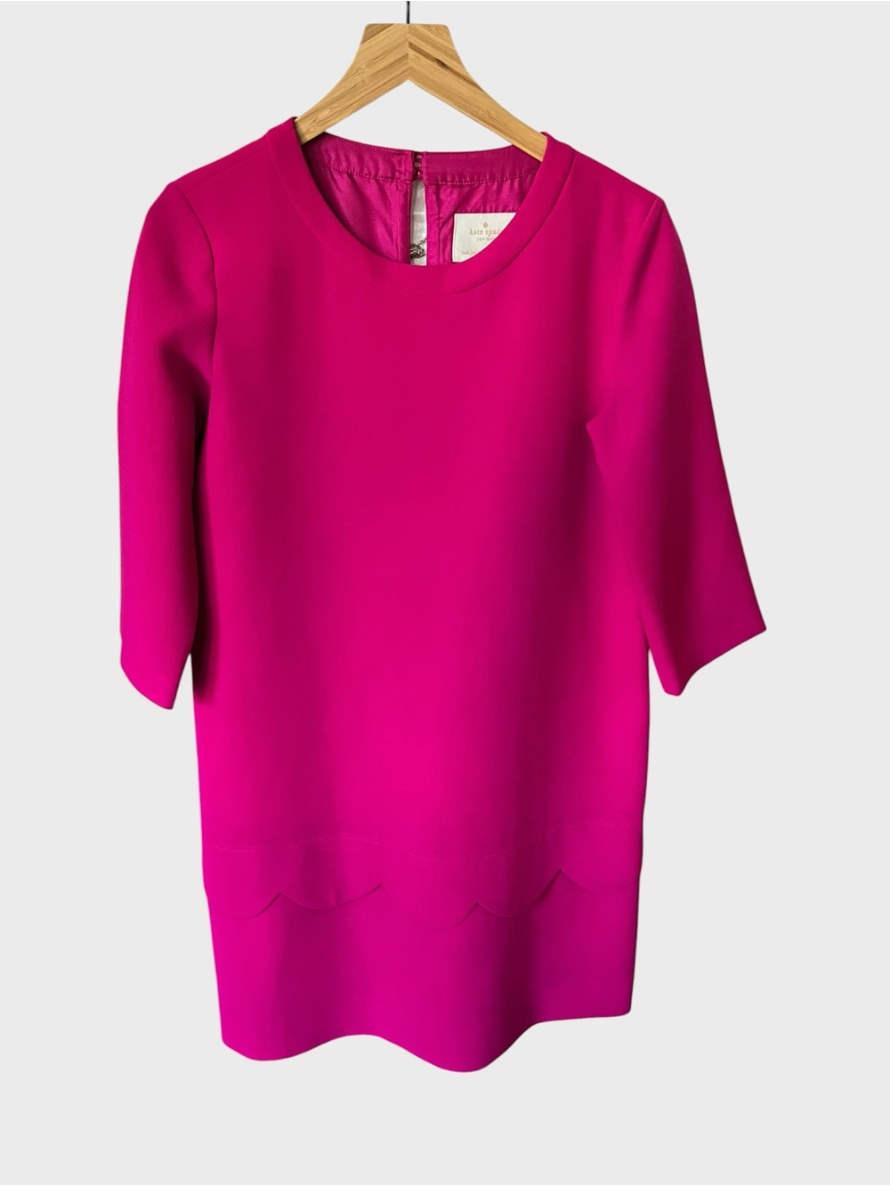 kate spade Hot Pink Shift Top with Scallop Detail
